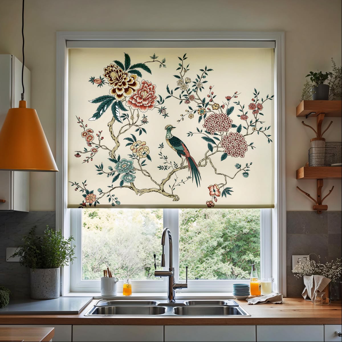 Vintage Bird & Floral Roller